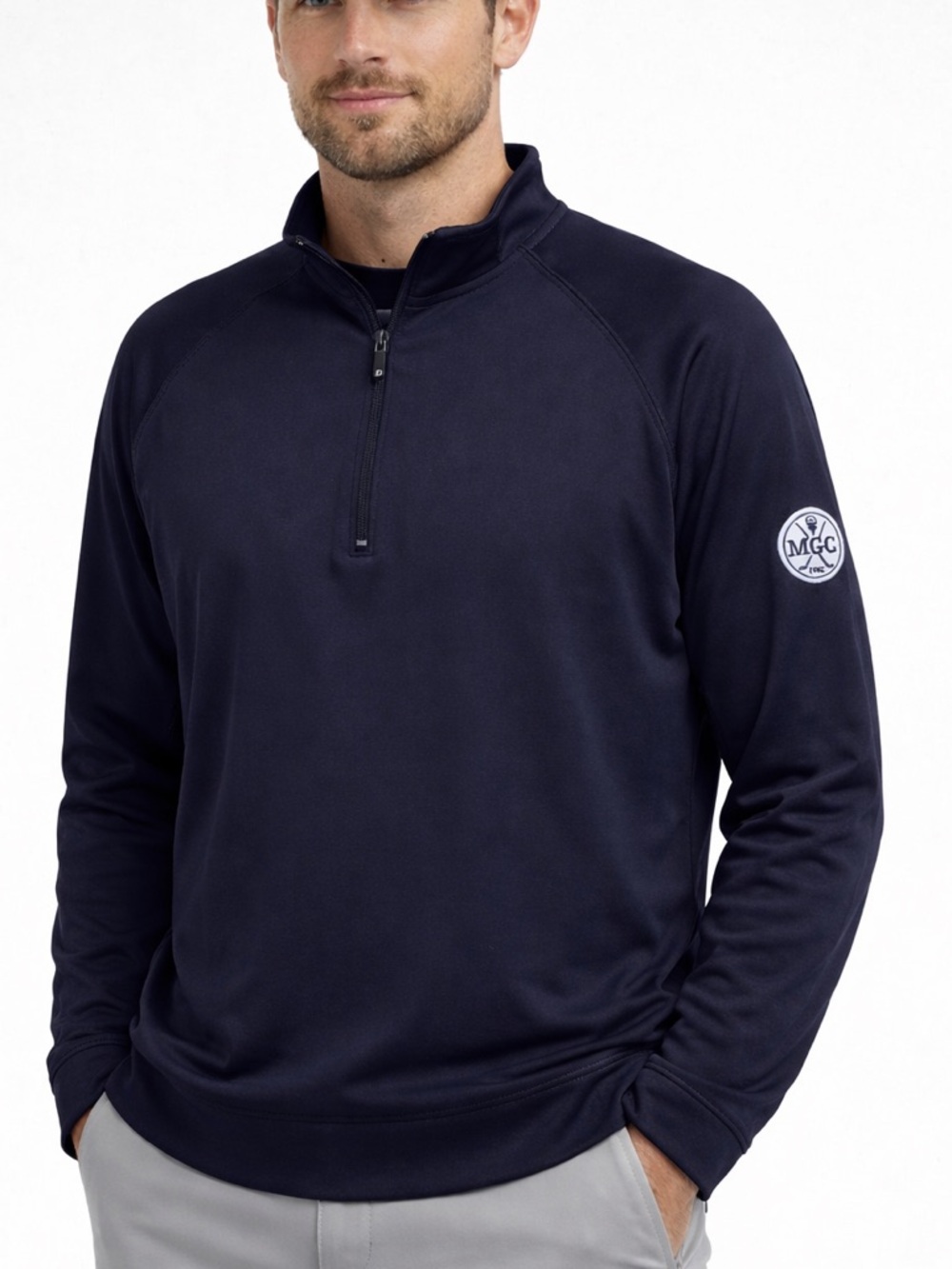 FOOTJOY Quarter Zip Golf Long Sleeve Pullover Navy Blue MGC 1942 Logo Mens XXL